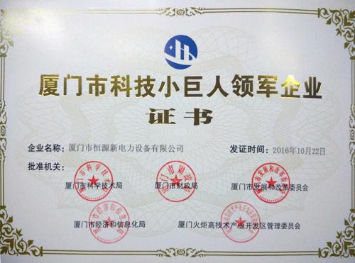 科技小巨人证书